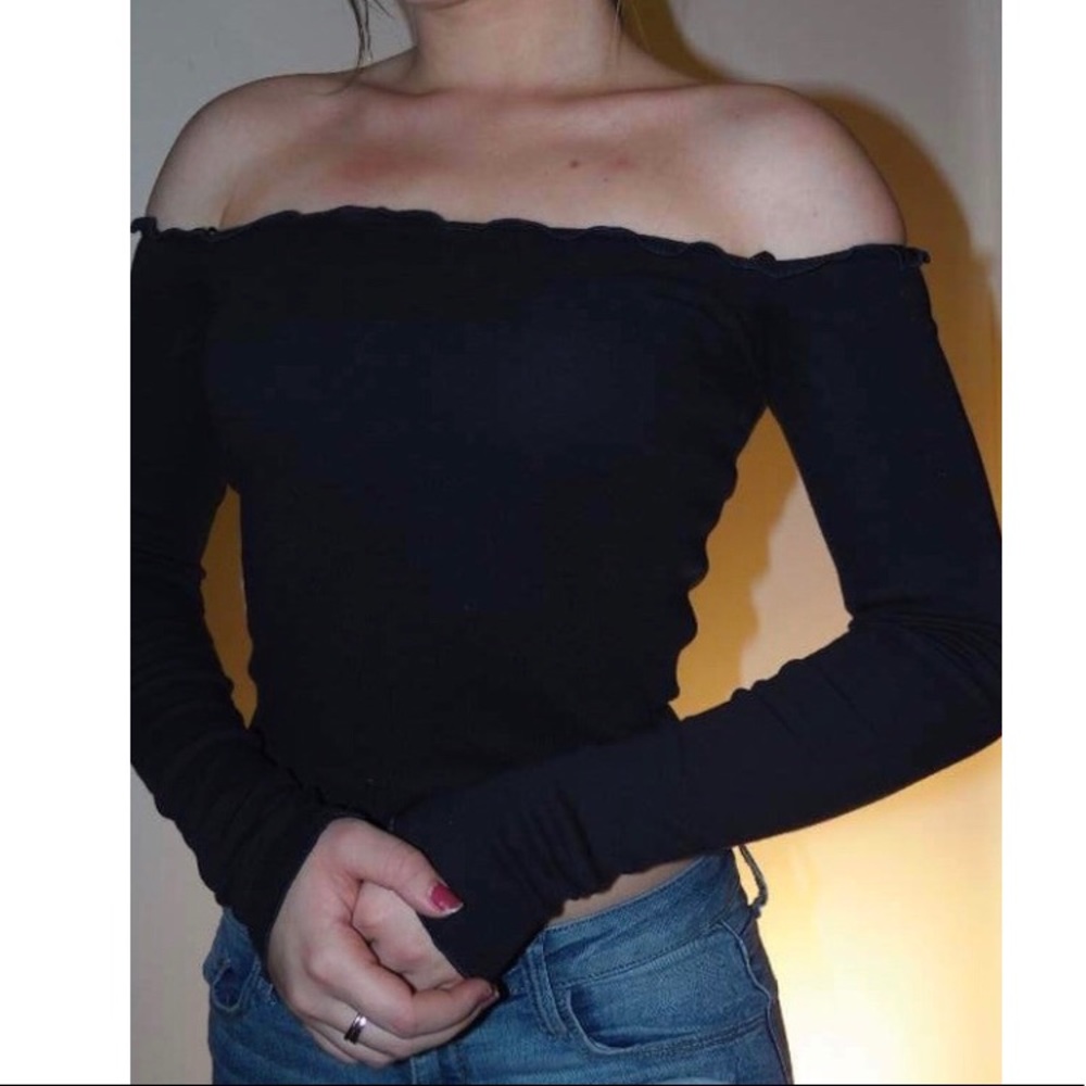 Forever 21 blue lettuce hem shirt